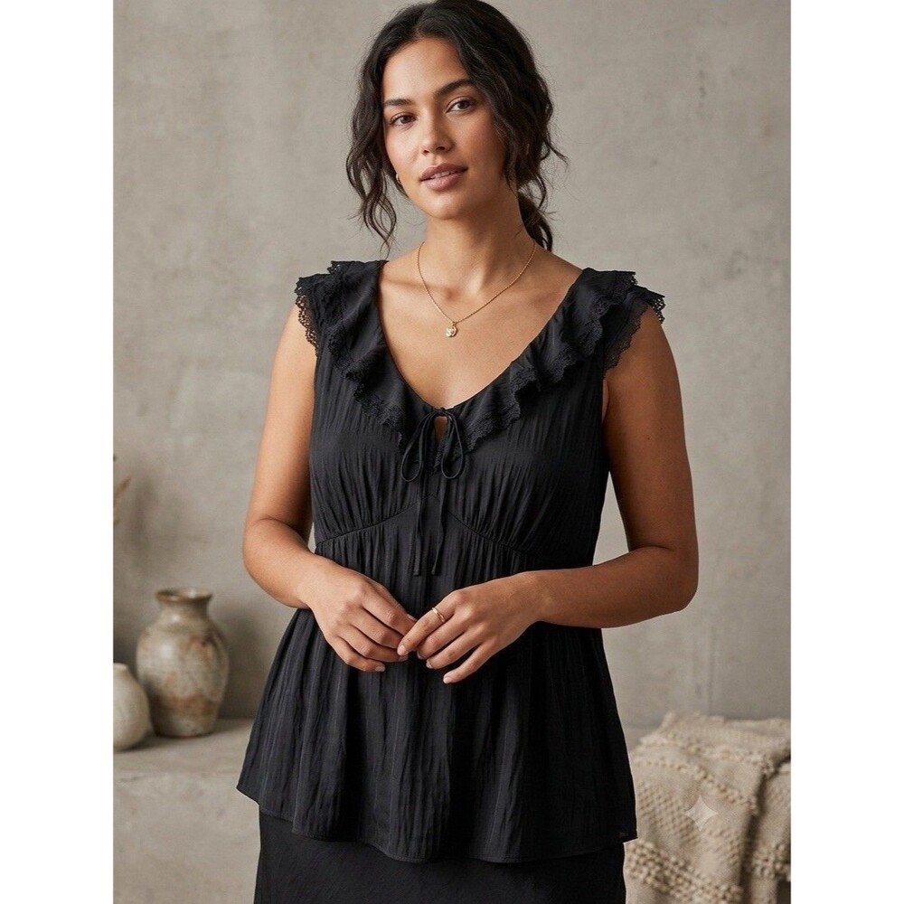 Universal Thread Flutter Lace Top Women Plus sz 4X Ruffle Peasant Renn Fair New